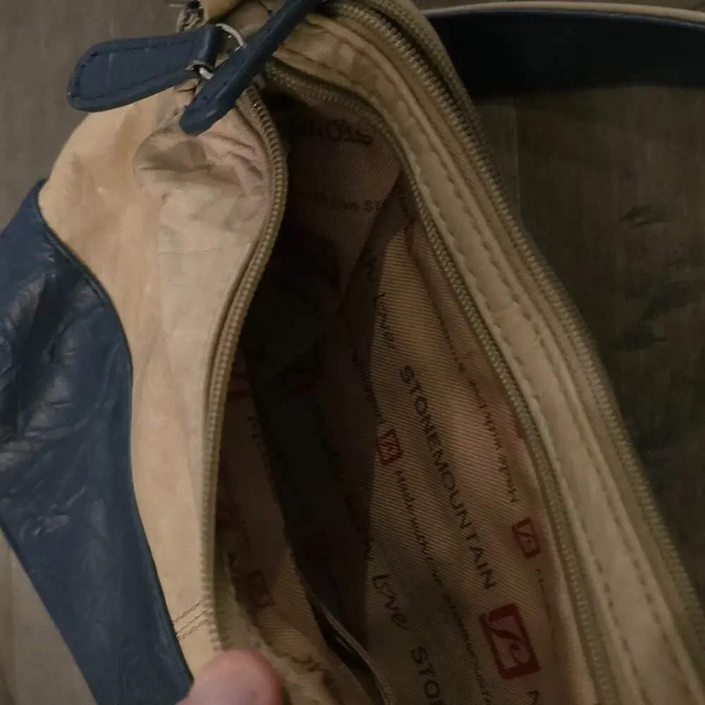 STONE MOUNTAIN beige and blue shoulder bag - Picture 5 of 12